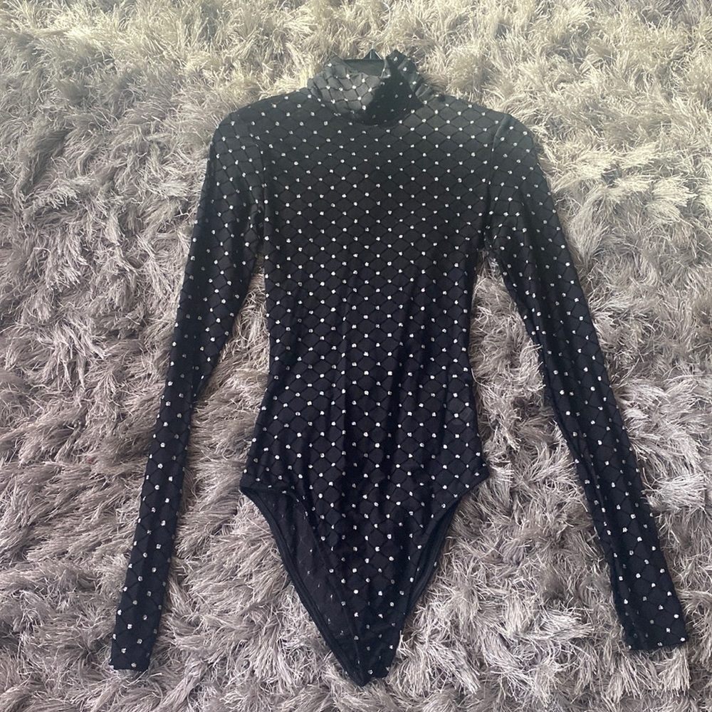 Kloset Envy Mesh Sparkle Bodysuit